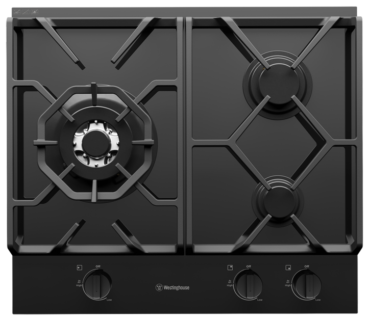 60cm 3 burner black ceramic glass gas cooktop - WHG635BCA ...