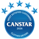 Canstar 2026 Most Satisfied Customer Award - Clothes Dryers