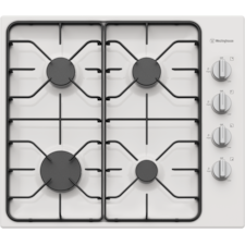 60cm 4 white enamel burner gas cooktop