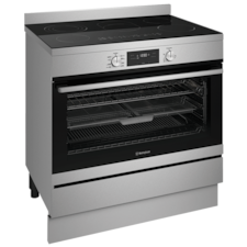 90cm freestanding electric oven and ceramic cooktop with AirFry, stainless steel