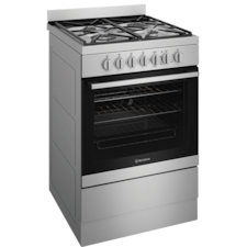 60cm freestanding electric oven and gas cooktop, stainless steel