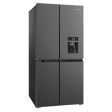 492L Quad Door Fridge - matte charcoal black
