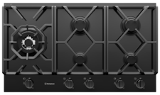 90cm 5 burner black ceramic glass gas cooktop