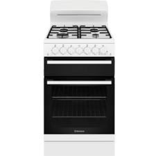 54cm freestanding gas oven and gas cooktop, white