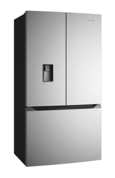 565L French door fridge with in-door water dispenser, stainless look